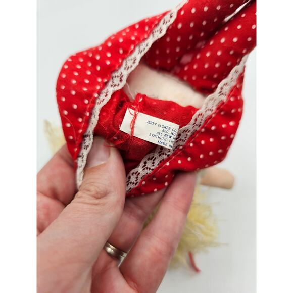 Vintage 1980s Rag Doll Yarn Hair Red Polka Dot Dress Jerry Elsner - Picture 4 of 4
